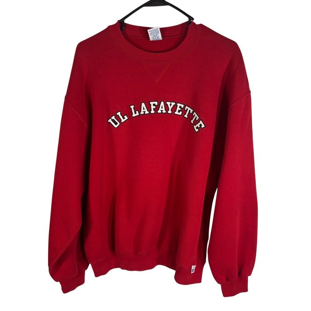 Vintage Russell Athletic UL Lafayette Sweatshirt L Red Ragin Cajuns College